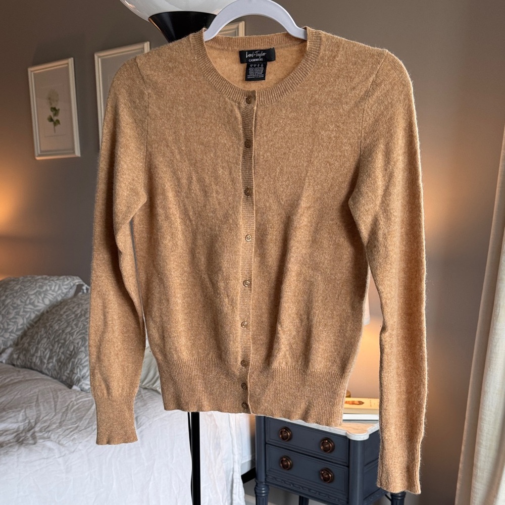 Lord & Taylor 100% Cashmere Women's Camel Cardigan